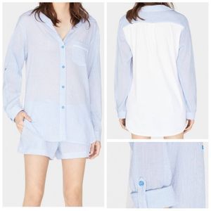 UGG Maisie Gingham Long Sleeve Button Down Sleep Shirt Top